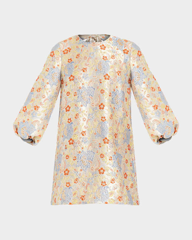 Rosanna Metallic Floral Jacquard Mini Dress